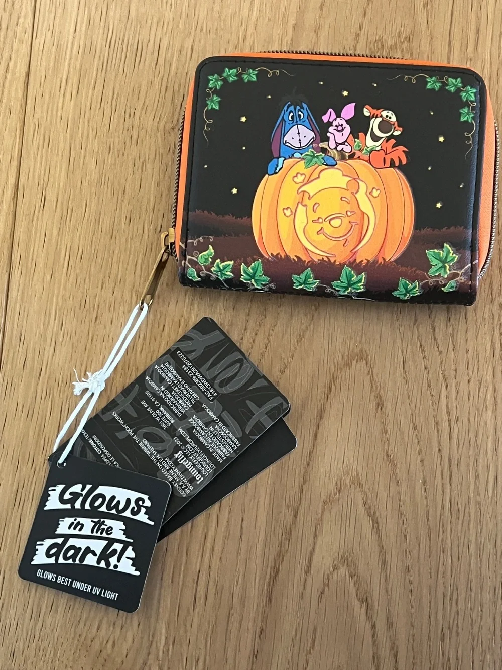 Disney Winnie the Pooh Halloween Zip up Wallet - Black & Orange